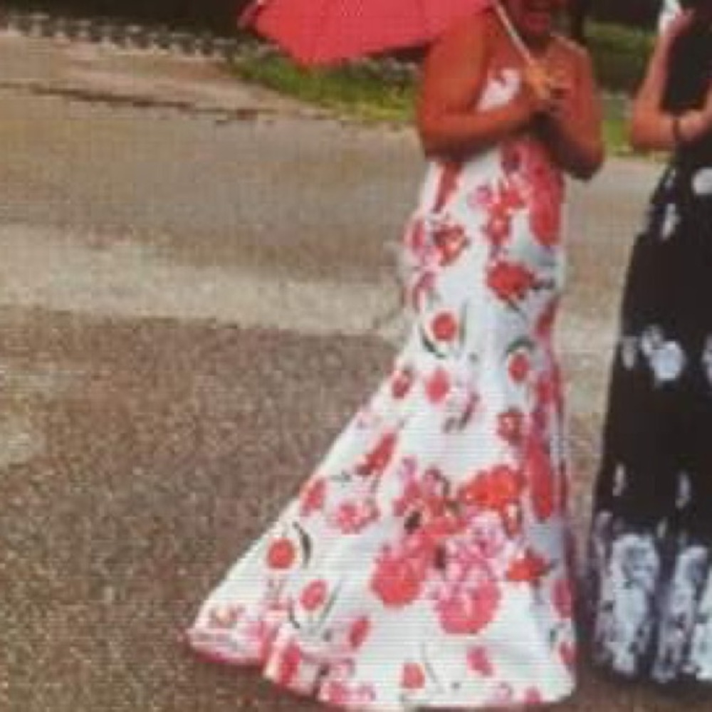 White and Pink prom dress